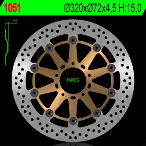 NG PREDNÝ BRZDOVÝ KOTÚČ DUCATI 749/848/999/1000/1100 ’02-17 (320X72X4,5MM) (5X8,5MM) PLÁVAJÚCI