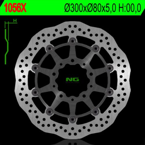 NG PREDNÝ BRZDOVÝ KOTÚČ KAWASAKI ZX6R ’05-’16, ER6F/N ’06-’18, KLE 650 VERSYS ’07-’15, Z750, Z1000,ZX10R (300X80X5) (5X10,5MM) WAVE