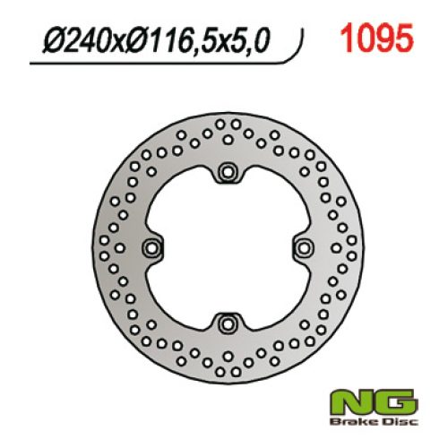 NG ZADNÝ BRZDOVÝ KOTÚČ HONDA CBF 500/600/1000, CBR 600F 11-13 (240X116X5) (4X10,5MM)CBF1000 ’06-’16