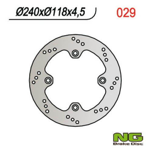 NG ZADNÝ BRZDOVÝ KOTÚČ SUZUKI DR 650 S/SE ’96-’11, XF 650 FREEWIND ’97-02, (240X118X4,5MM) (4X10,5MM)