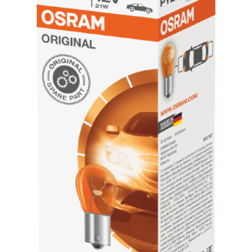 OSRAM ŽIAROVKA 21W 12V BAU15S PY21W (ORANŽOVÁ) – ORANŽOVÝ KONTROLKA 1 KUS