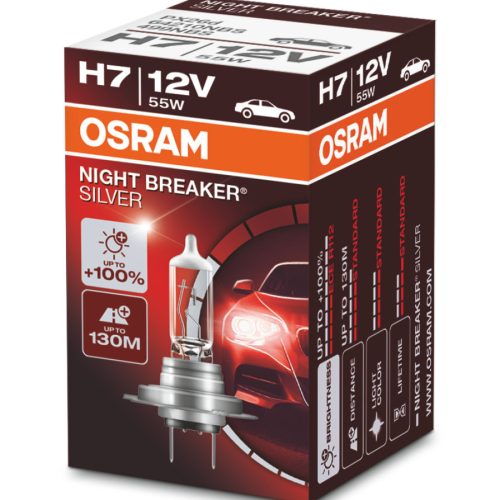 OSRAM ŽIAROVKA H7 12V 55W PX26D NIGHT BREAKER STRIEBORNÁ (+100%)