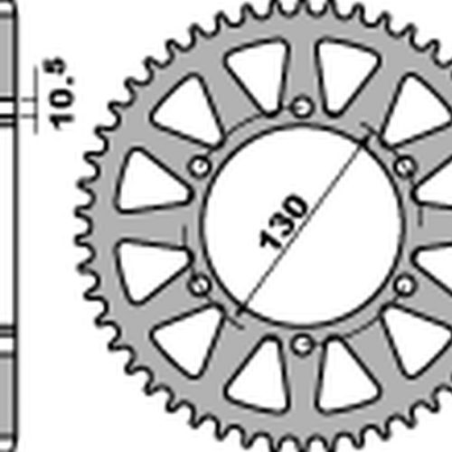 PBR ZADNÉ OZNAČENIE 504 45 C45 KAWASAKI EL 250 NINJA ’88-’02, 250R NINJA ’07-’15, YAMAHA YZF-R1 ’98-’05 (JTR486.45) (REŤAZ 520)