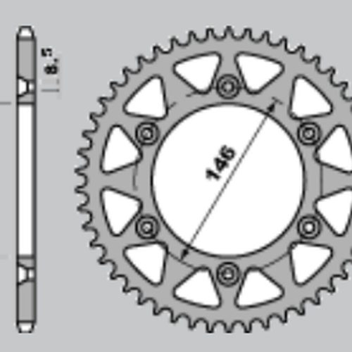 PBR ZADNÉ OZUBENÉ KOLO 808 52 F SUZUKI RM 125 ’80-’12, DR 350 ’96-’99, DR-Z 400 ’00-’19 (JTR808.52) (REŤAZ 520)