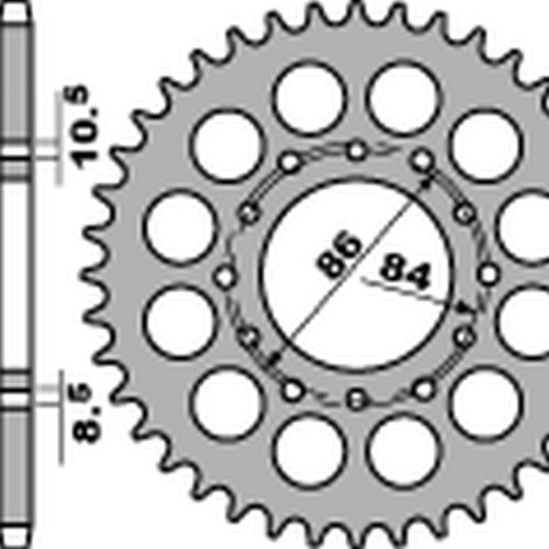 PBR ZADNÉ KOLO 814 40 C45 SUZUKI GT 380 ’73-’78, GT 550 ’74-’77, GS 400 ’77-’80 (JTR814.40) (REŤAZ 530) NA OBJEDNÁVKU