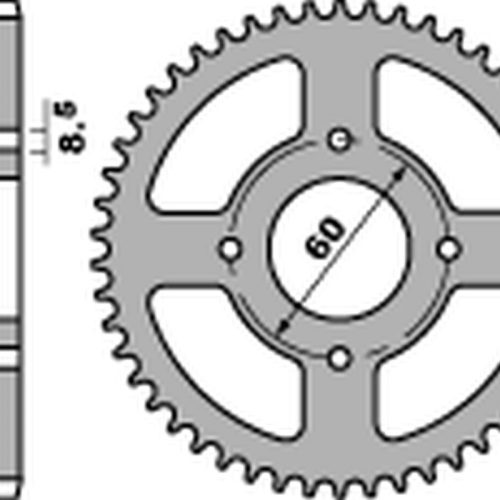 PBR ZADNÉ OZUBENÉ KOLO 832 52 F YAMAHA DT 50R ’78-’95 (JTR832.52) (REŤAZ 420) – MÔŽE BYŤ VÝMENA 4461 52