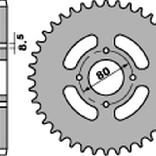 PBR ZADNÉ OZNAČENIE 838 49 F YAMAHA YBR 125 ’05-’14, RD 125 ’75-’81, DT 100 ’76-’80 (JTR838.49) (REŤAZ.428)