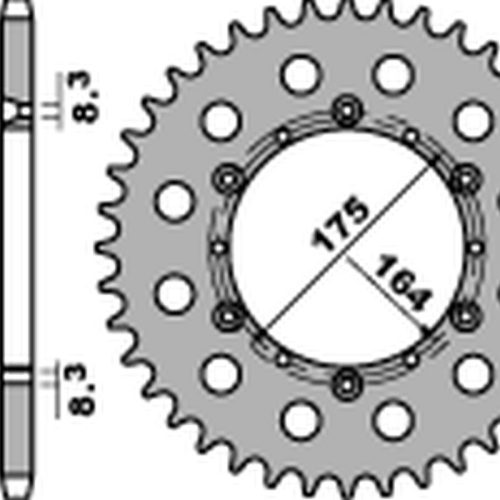 PBR ZADNÉ OZNAČENIE 856 42 F YAMAHA TT 600R ’82-’04, YFM 660 ’01-’04, YFS 200 ’88-’06, YZ 125/250 ’85-’98, DT 125 ‘8J83-’06 42) (REŤAZ 520)