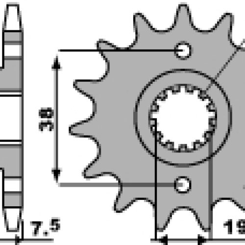 PBR PREDNÉ OZUBENÉ KOLO 2116 13 18NC SUZUKI LTR 450 ’06-’12, LTZ 400 ’03-’13, RMX 450 ’10-’13, KAWASAKI KFX 400, HYOSUNG TE 4520 (REŤAZ) TF14.04.04.