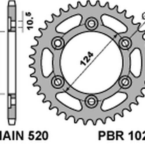 PBR ZADNÉ OZNAČENIE 1027 42 C45 DUCATI MONSTER 695/800 (JTR735.42) (REŤAZ 520)