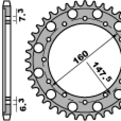 PBR ZADNÉ OZUBENÉ KOLO 1507 56 F FANTIC 50 (REŤAZ 428)