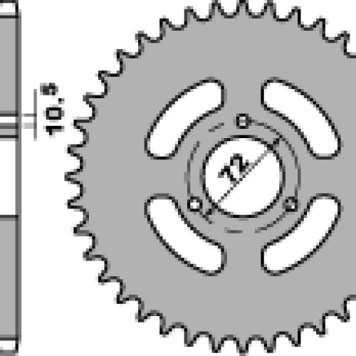 PBR ZADNÉ KOLO 251 45 F HONDA NSR 50 89-93 (REŤAZ. 420) (JTR216.45)