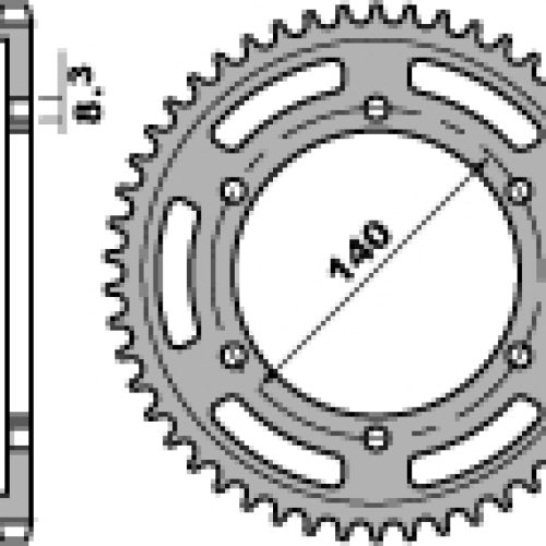 PBR ZADNÉ KOLO 260 40 HONDA XL 250R 84-87 (XLX) (REŤAZ. 520) (MD03, ND11) (JTR260,40) (+2)