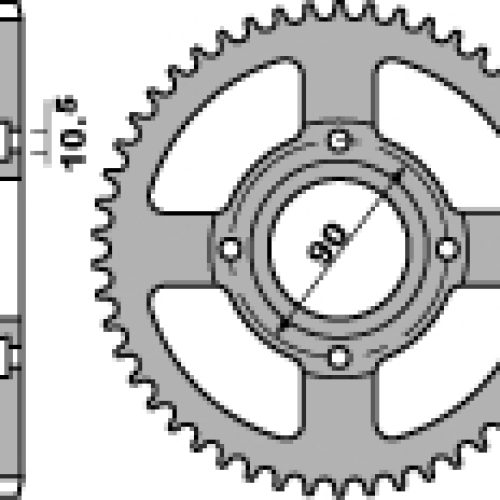 PBR ZADNÉ OZNAČENIE 269 49 C45 HONDA XL 185S 79-84 (REŤAZ 428) (JTR269,49)