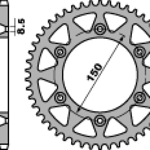 PBR ZADNÉ OZUBENÉ KOLO 270 51 C45 YAMAHA YZ/ YZF (JTR251.51) (JTR245/2.51) (REŤAZ. 520)