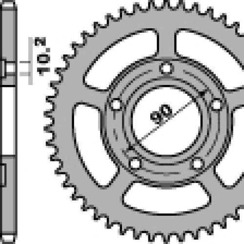 PBR ZADNÉ OZNAČENIE 281 35 C45 HONDA NSR 125 (89-93) (REŤAZ 520) (JTR604.35)