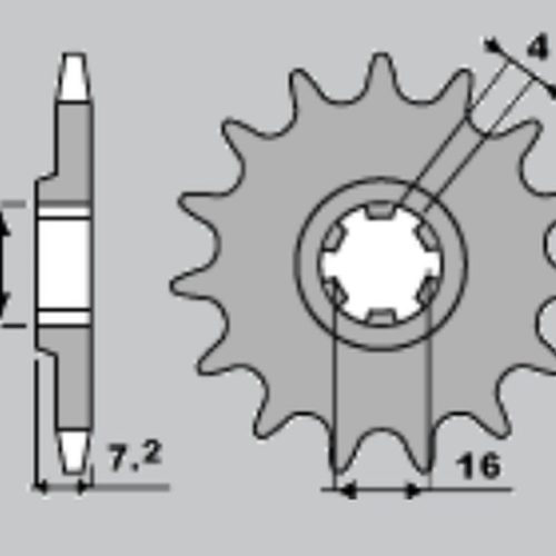 SIFAM PREDNÉ OZUBENÉ KOLO 413 14 SUZUKI RMX 50 ’97-’03, TS 50W ’83-’93, TSX 50 ’84-’00 (JTF413.14)