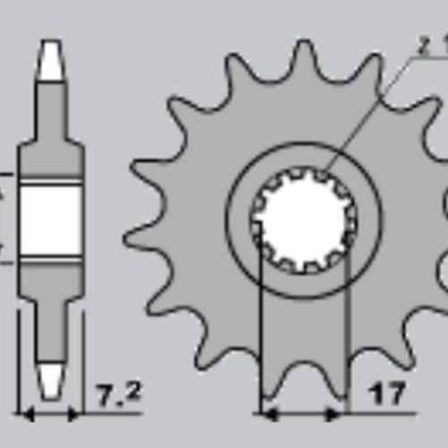 SIFAM ZADNÉ OZNAČENIE 4461 48 YAMAHA DT 50R 97-03, MBK 50 X LIMIT ’00-’04 (REŤAZ 420) (JTR1832.48)