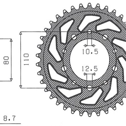 SUNSTAR PREDAJ ZADNÉ OZUBENÉ KOLO 334 42 HONDA CBR 1000F ’93-’98, CB 1000, CBX 1000 (JTR1334.42) (REŤAZ 530) (33442JT) – NAHRADENÝ ZA SUN1-5363-42